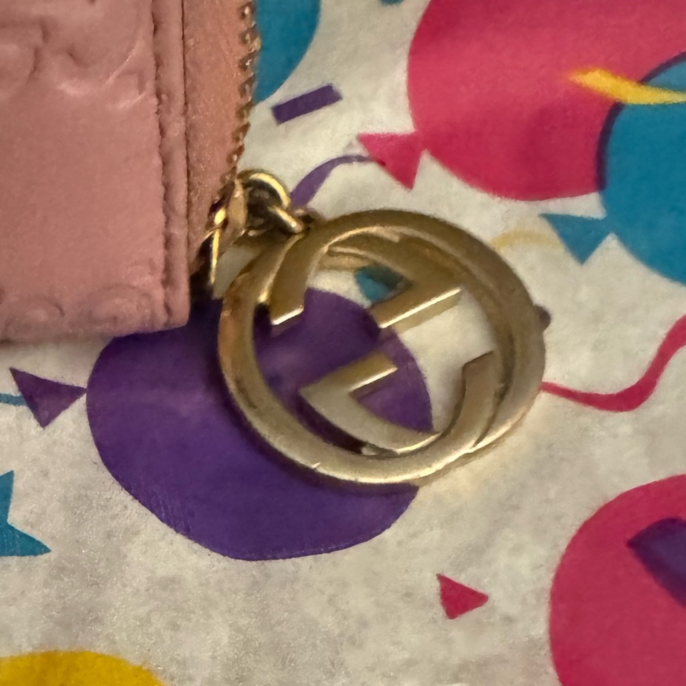 GUCCI Guccissima Leather Zip Around Wallet Pink Gold w/ COA - Picture 2 of 10